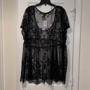 Torrid black Sheer Lace Babydoll